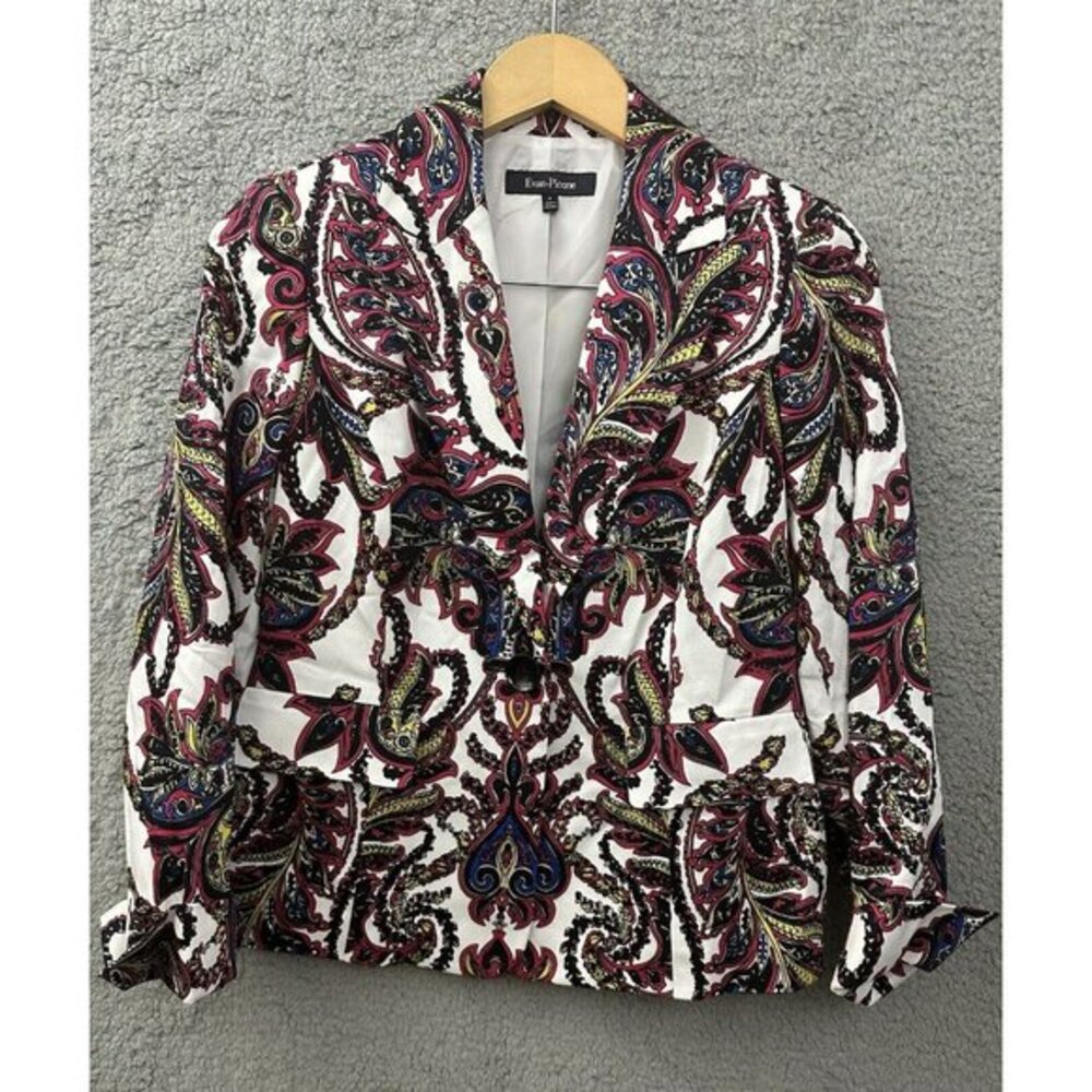 Evan-Picone Ladies Blazer Colorful Purple Black Red White Size 4